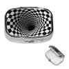 Visual Illusions Pill Box Round Pill Case for Pocket Purse 2 Compartment Medicine Pill Organizer Cute Portable Travel Pillbox Vitamin Cod Liver Oil Storage Box Unique Gift Organizer view 1