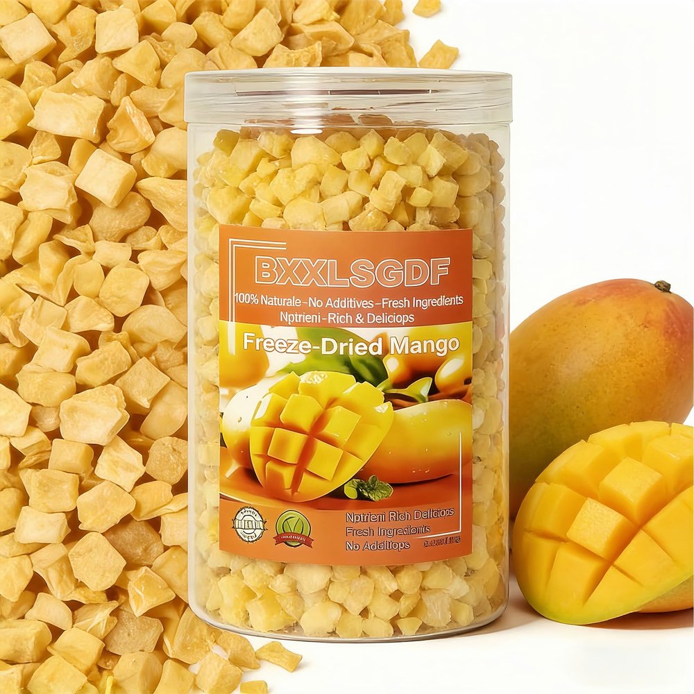 4oz Freeze Dried Mango Chunks, Crispy Snack for Baking, Tea, Smoothies & Yogurt | Light & Sweet, 100% Real Fruit 120g