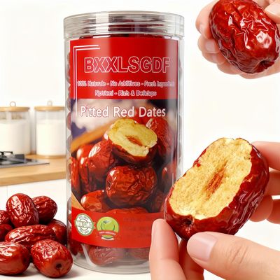 1 lb Jujube Dates - Pitted Red Dates | Bulk Large-size Jujubees Sweet & Chewy for Snacking Brewing Tea Soup Baking Oatmeal 500g