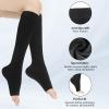20-30 MmHg Medical Toeless Compression Socks for Women and Men,Legs Compression Sleeve Ankle Wide,Open Toe Stockings Compressions Knee Post for Varicose Vein,Circulation Recovery,for Travel,Run (Black, XXL) view 4