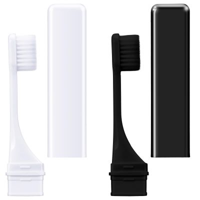 Patelai 2 Pcs Travel Toothbrush Mini Foldable with Case,Black White