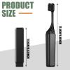 Patelai 2 Pcs Travel Toothbrush Mini Foldable with Case,Black White view 2