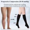 20-30 MmHg Medical Toeless Compression Socks for Women and Men,Legs Compression Sleeve Ankle Wide,Open Toe Stockings Compressions Knee Post for Varicose Vein,Circulation Recovery,for Travel,Run (Black, S) view 3
