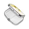 Custom Square Pill Box with Mirror Personalized Name Photo Text Logo Pill Case Customized Small Travel 2 Compartment Metal Medicine Container Vitamin Organizer, Watercolour Flower 5 view 2