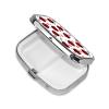 Red Ladybug Flower Pill Box with Mirror 2 Compartment Metal Square Small Pill Case for Purse Pocket Portable Pill Container Holder Travel Medicine Organizer for Vitamin Fish Oil Supplement view 2