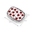 Red Ladybug Flower Pill Box with Mirror 2 Compartment Metal Square Small Pill Case for Purse Pocket Portable Pill Container Holder Travel Medicine Organizer for Vitamin Fish Oil Supplement view 3