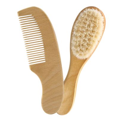 BESPORTBLE 2pcs Baby Hair Brush and Comb Set Wool Hair Brush for Newborns Wooden Comb for Baby Natural Wood Soft Bristles for Infant