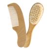 BESPORTBLE 2pcs Baby Hair Brush and Comb Set Wool Hair Brush for Newborns Wooden Comb for Baby Natural Wood Soft Bristles for Infant view 1