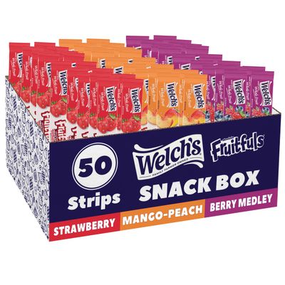Welch's Absolute Fruitfuls Fruit Strips, Variety Pack, 0.5 oz, 50 Ct