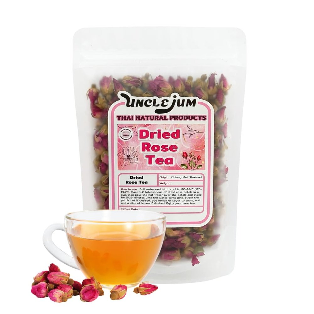 Dried Rose Buds for Tea Premium Edible Rose Petals from Thailand, Floral Loose Leaf Tea for Relaxation (100grams,3.52 oz)