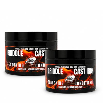 2 pack Griddle Seasoning & Cast Iron Conditioner (8oz) Premium Oil & Wax Blend for Skillets, Griddles, Dutch Ovens & Flat Top Grills Non-Stick Protection & Rust Prevention