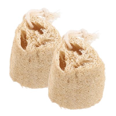 OSOLADY 2Pcs Natural Loofah Dishwashing Sponges Scrubber for Kitchen Bathroom Strong Water Absorption Non Damaging Cleaning Scrubber Sponges