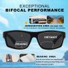 Missfive 2-Pack Mens Ultimate Bifocal Sunglasses with Readers Built In Sporty Upgraded Wrap Frame, UV400 Protection Driving & Reading Glasses for Outdoor +2.5 (Dark/Brown) view 2