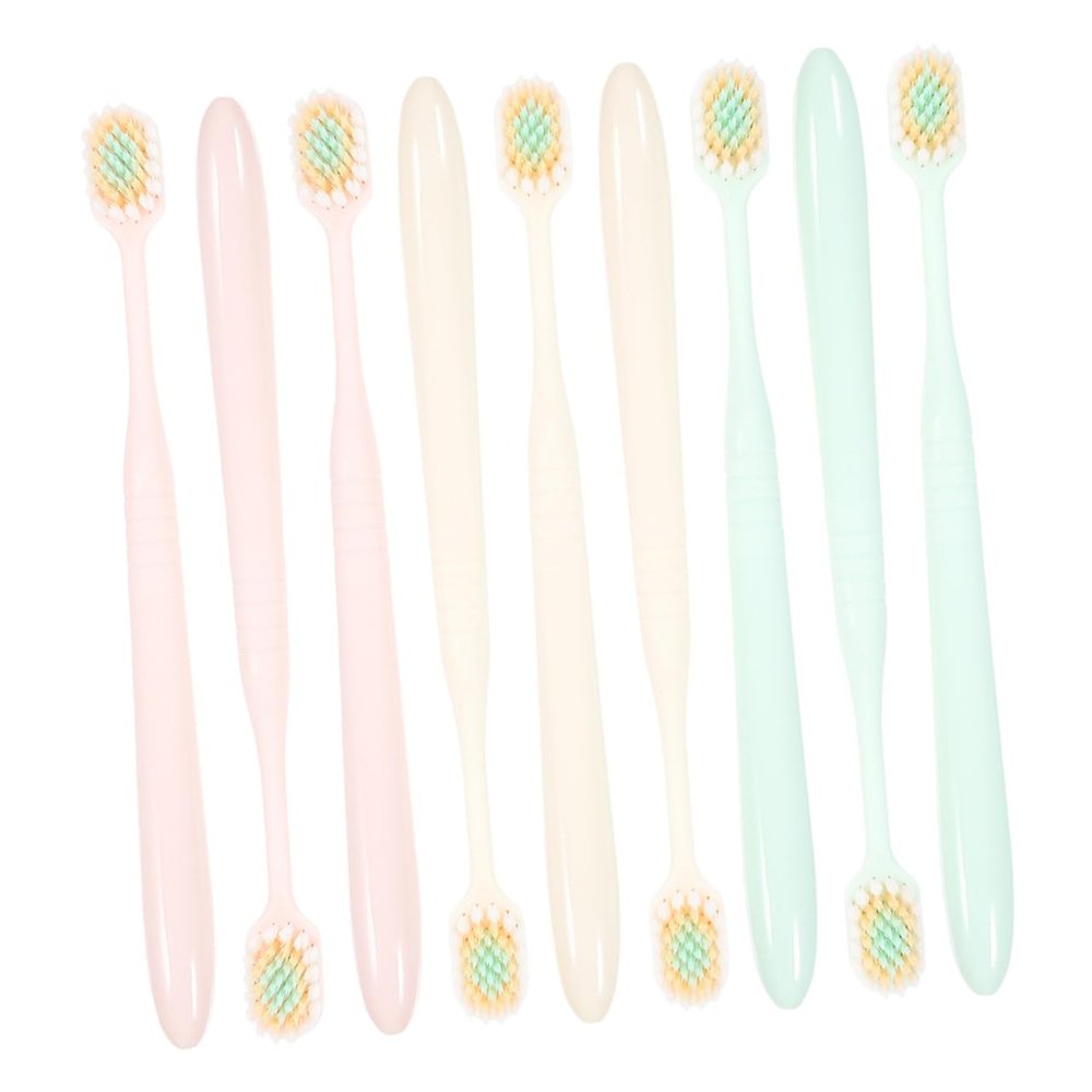 Amosfun 9Pcs Soft Bristle Toothbrush for Adults Wide Thin Brush Head Gentle Cleaning for Gums Daily Oral Care Home Use Craftsmanship Comfortable Cleaning