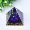 1.969in Orgone Crystal Pyramid with Amethyst Sphere, Obsidian, Gold Flakes & Cosmic Design - Energy Healing Spiritual Home Decor view 3