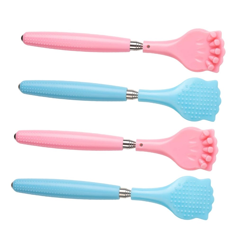 FRCOLOR 4pcs Back Scratcher Adjustable Massage Extendable Back Massager Telescoping Massage Stick for Kids