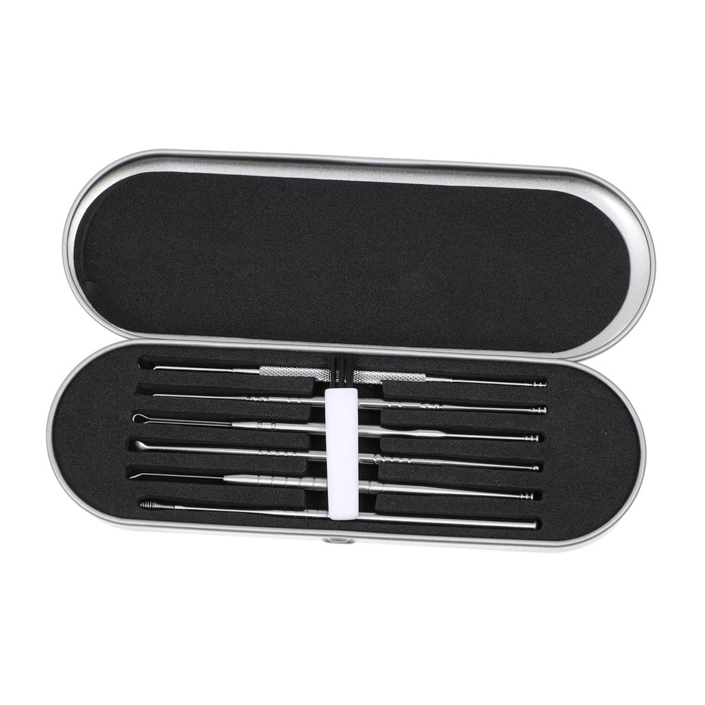 1Set Stainless Steel Picks Ear Cleaning Tools with Storage Box for and Thorough Wax Removal Portable Cleaning Scoops Ear Cleaners