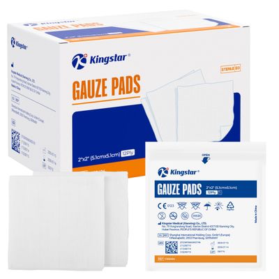 100 Pack Sterile Gauze Pads 2x2 Inch 12-Ply, 100% Cotton Medical Gauze Pads for Wound Care, Highly Absorbent Bulk Hospital-Grade First Aid & Surgical Dressing