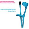 YYBOES A Pair Foldable Forearm Crutches(Pink/Blue), Height Adjustable Crutches(93-115cm), Aluminum Lightweight Crutches, Suitable Height 4'7 -6' ( view 4