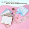 SHIPKEY 10 PCS White Gift Bags (GoldTrim), 7.4"x2.8"x5.9" Small Welcome Bag, Luxury Shopping Bags with Ribbon Handle and Bows (18.8x7x14.8cm) view 4