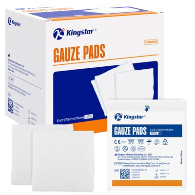 100 Pack Sterile Gauze Pads 3x3 Inch 12-Ply, 100% Cotton Large Gauze Sponges for Wound Care, Highly Absorbent Bulk Hospital-Grade First Aid & Surgical Dressing