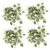 4pcs Faux Eucalyptus Candle Rings Wreaths Farmhouse Decor for Table Centerpiece Door Wall and Wedding Events Artificial Greenery Spring Accent for view 1