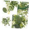 4pcs Faux Eucalyptus Candle Rings Wreaths Farmhouse Decor for Table Centerpiece Door Wall and Wedding Events Artificial Greenery Spring Accent for view 3