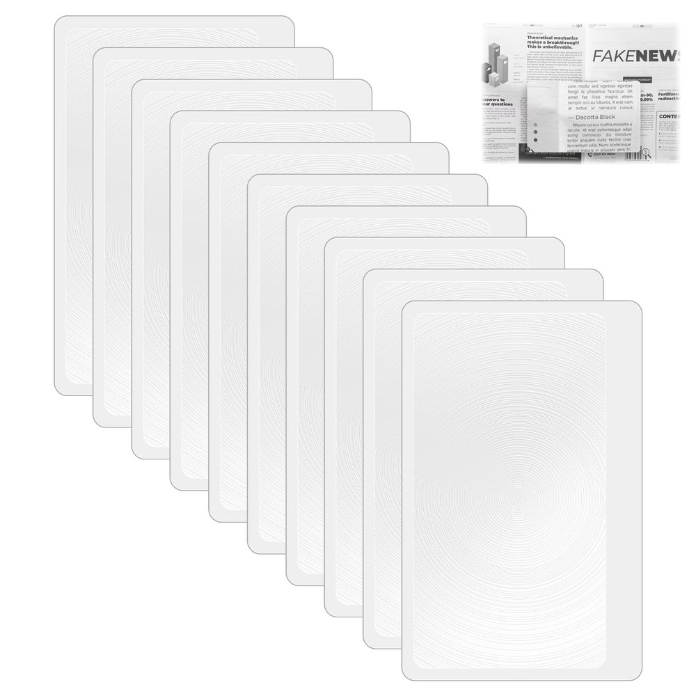10 Pcs Fresnel Lens, Magnifying Sheet for Reading, 3 X 2 Inch Portable Pocket Page Magnifier Sheets, Book Full Page Magnifier Sheet for Reading Newspapers, Maps, Magazines, Books