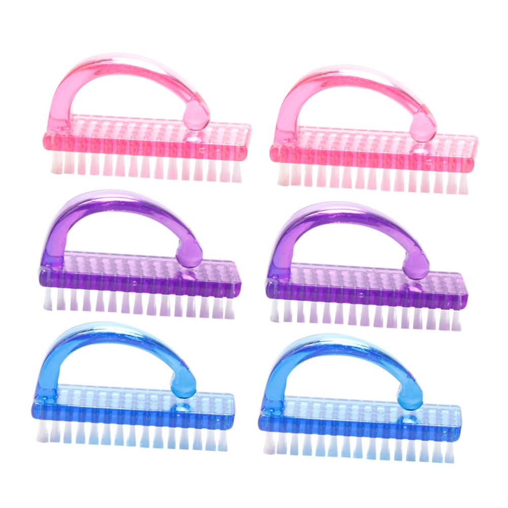 NIYANGLE Large Nail Dust Brush Set of 6 Acrylic Powder Cleaning Brush for Manicure Nail Art for Salon and Home Use