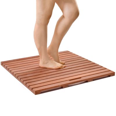 Teak Shower Mat Non-Slip Luxury Bath Mat for Bathtubs | Multifunctional Wooden Slatted Design for Kitchen, Entryway, Hallway & Office(24x38in(61x96.5cm))