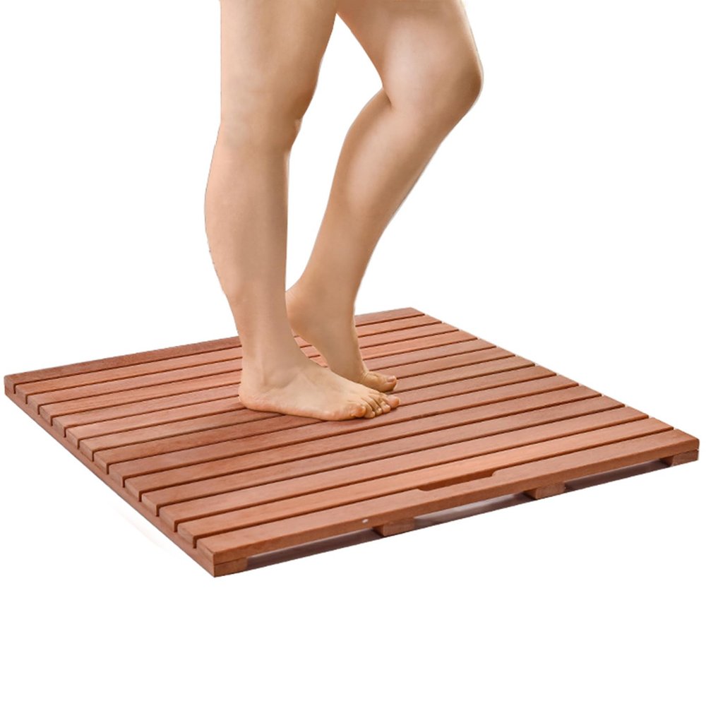 Teak Shower Mat Non-Slip Luxury Bath Mat for Bathtubs | Multifunctional Wooden Slatted Design for Kitchen, Entryway, Hallway & Office(24x38in(61x96.5cm))