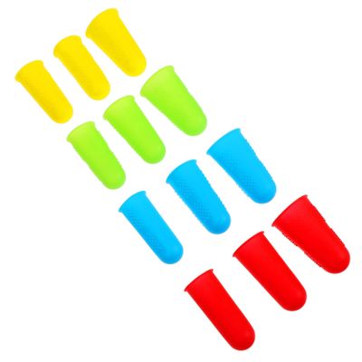 12pcs Silicone Finger Covers for Heat Protection and Slip Grip Comfortable for Crafting and Cooking Tip Protectors for Kitchen and Workshop Use