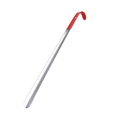 1Pc Extra Long Stainless Steel Shoe Horn with Plastic Handle for Seniors Pregnant Women Red Color Reduces Bending Alleviates Back Knee Durable Design for Easy