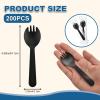 100 Pcs Mini Plastic Sporks Disposable Individually Wrapped Disposable Sporks Plastic Spork 2-in-1 Utensils for Party Wedding Birthday Picnic Family Gathering (4.33'' x 1.22'',black) (100pcs/black) view 2