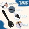 100 Pcs Mini Plastic Sporks Disposable Individually Wrapped Disposable Sporks Plastic Spork 2-in-1 Utensils for Party Wedding Birthday Picnic Family Gathering (4.33'' x 1.22'',black) (100pcs/black) view 3