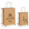 10 PCS Custom Kraft Paper Gift Bulk Bags, Printed Pattern Text, Personalized 8.3x3.15x6.0 Inch Wedding Birthday Party Packaging, Brown Shopping Bag with Handles for Holiday Gifting view 2