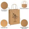 10 PCS Custom Kraft Paper Gift Bulk Bags, Printed Pattern Text, Personalized 8.3x3.15x6.0 Inch Wedding Birthday Party Packaging, Brown Shopping Bag with Handles for Holiday Gifting view 3