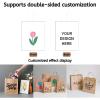10 PCS Custom Kraft Paper Gift Bulk Bags, Printed Pattern Text, Personalized 8.3x3.15x6.0 Inch Wedding Birthday Party Packaging, Brown Shopping Bag with Handles for Holiday Gifting view 4
