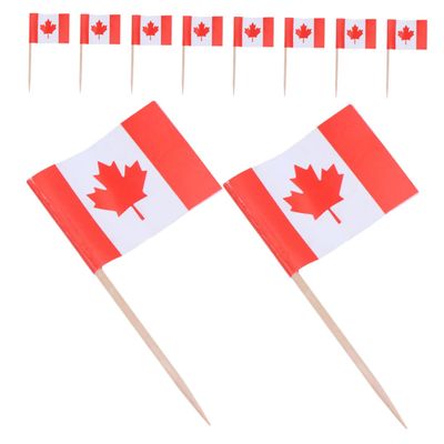 150pcs Mini Canada Flag Toothpicks Vibrant Cupcake Toppers Fruit Picks for Weddings Canada Day Sports Events and Festive Gatherings