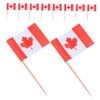 150pcs Mini Canada Flag Toothpicks Vibrant Cupcake Toppers Fruit Picks for Weddings Canada Day Sports Events and Festive Gatherings view 1