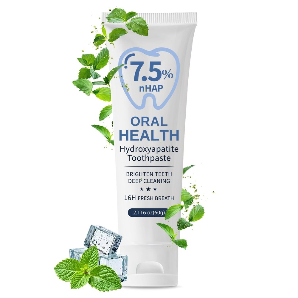7.5% Hydroxyapatite Toothpaste for Sensitive Teeth & Enamel Repair Strengthens, Whitens & Protects Teeth with Natural Nano Hydroxyapatite Fresh Mint Flavor, Gentle Daily Use for Adults 2.12 oz