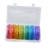 Compartment Rainbow Medicine Organizer Portable Weekly Pill Dispenser Straw for Travel Daily Medication Management view 1