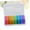 Compartment Rainbow Medicine Organizer Portable Weekly Pill Dispenser Straw for Travel Daily Medication Management view 4