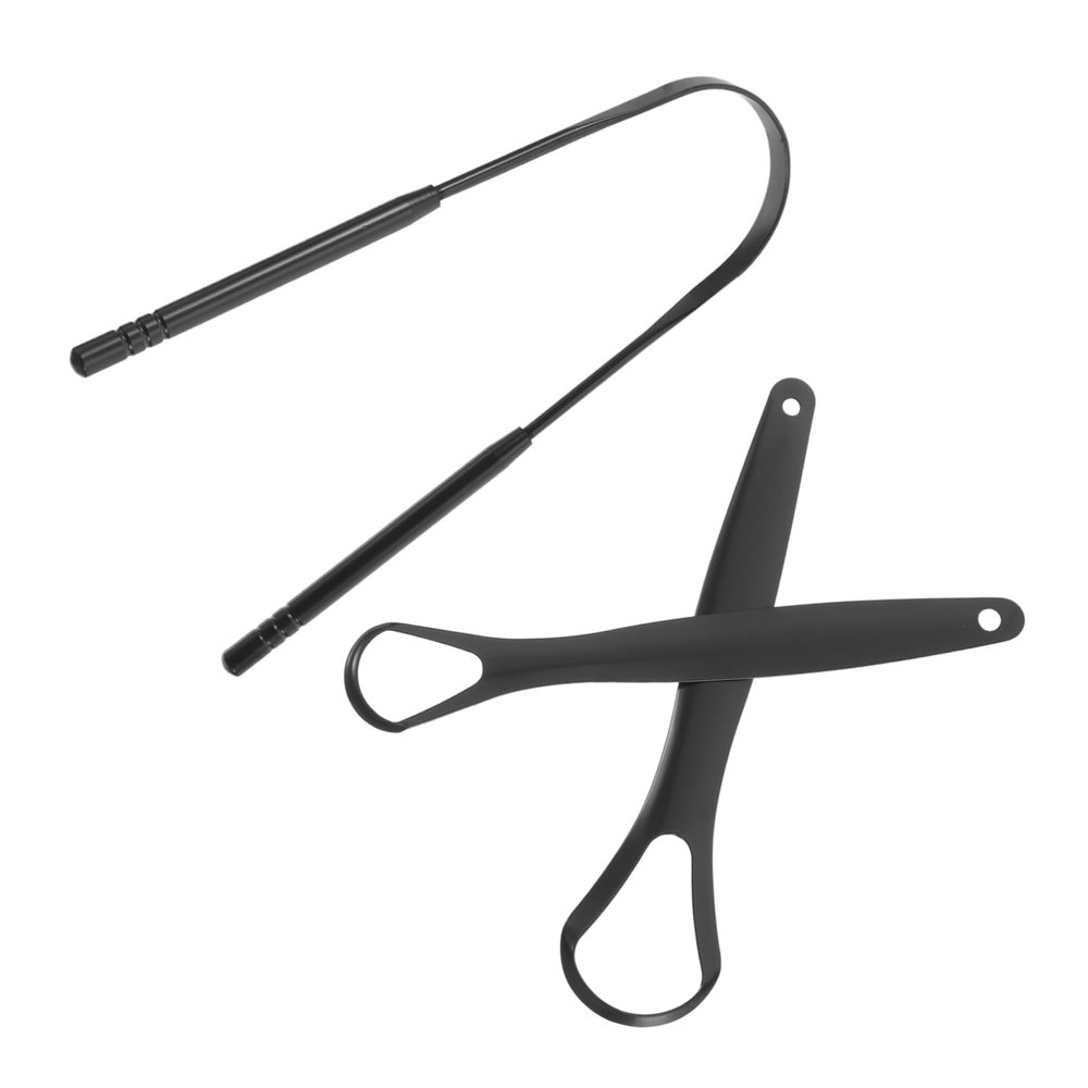 1 Set Stainless Steel Tongue Scraper Tongue Coating Scraper Tool Travel Essentials Metal Tongue Coating Scraper Portable Tongue Scraper for Tongue Cleaning Tongue Cleaners Black