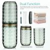 TOYANDONA Travel Toothbrush Holder with Lid, Green Double-Cup Toothbrush Case, 8.62x2.75, Portable Mouthwash Cup for Bathroom, Hotel, Camping view 3
