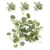4pcs Artificial Eucalyptus Leaves Candle Rings Wreaths for Table Centerpieces Home Decor Wedding Spring Accent Lifelike Greenery Design view 1