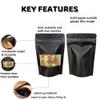 FERENLI 50 Pcs Black Resealable Kraft Paper Bags with Matte Window Stand up Pouch Heat Sealable Zipper Lock Food Storage Bags for Packaging Small Business (4.7x7.9 inch (12x20 cm)) view 4