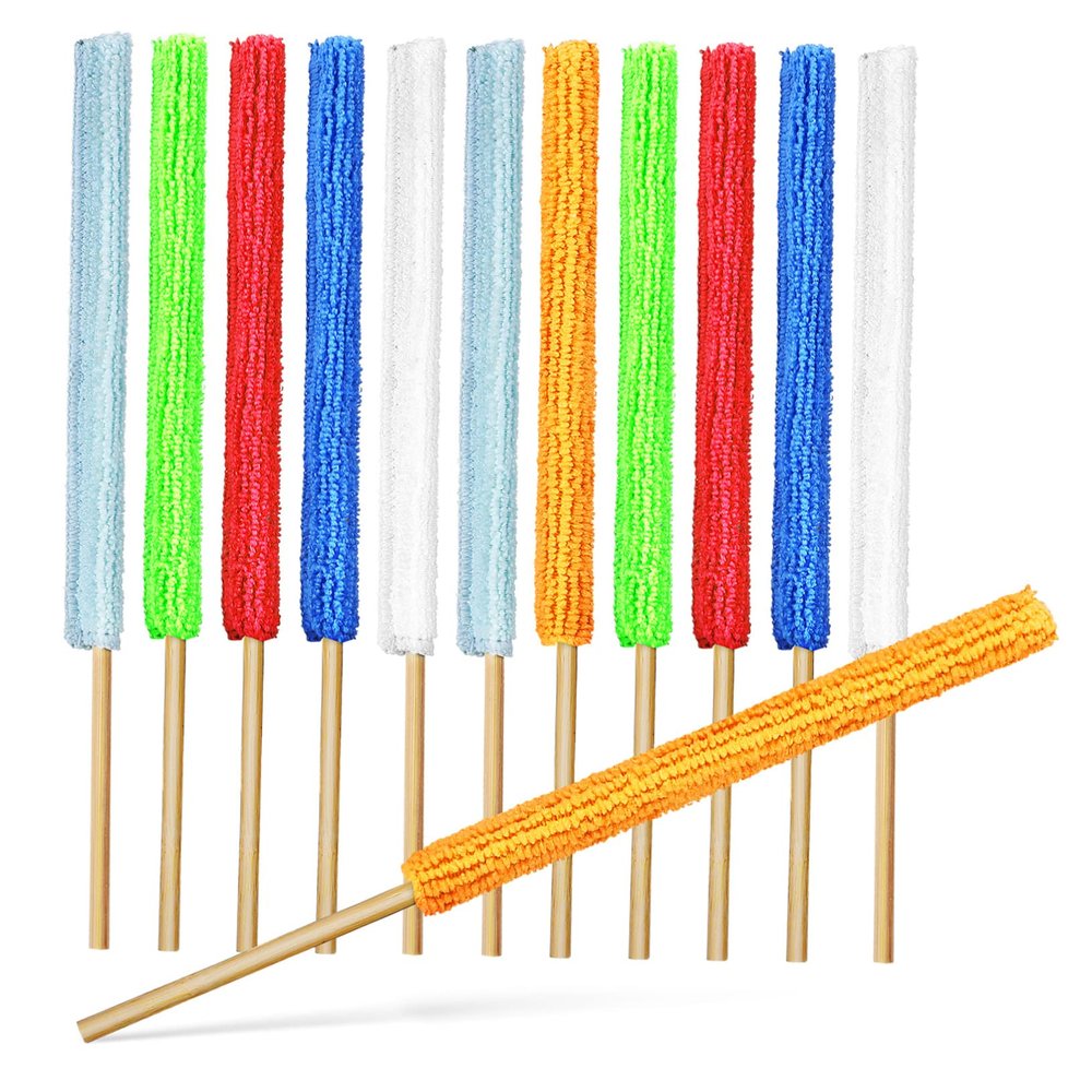 LALADEFIEE 12Pcs Mini Detail Duster Set Microfiber Crevice Cleaning Brushes for Small Spaces Blind Cleaning Tool for Furniture and Hard-to-Reach Areas