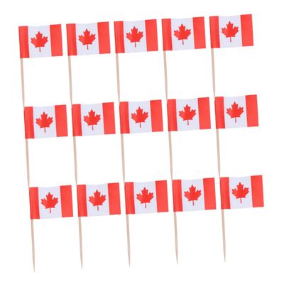 150pcs Canada Flag Toothpicks Double Sided Mini Flags for Cupcakes Appetizers and Cheese Markers for Canada Day Sports Events and Celebrations