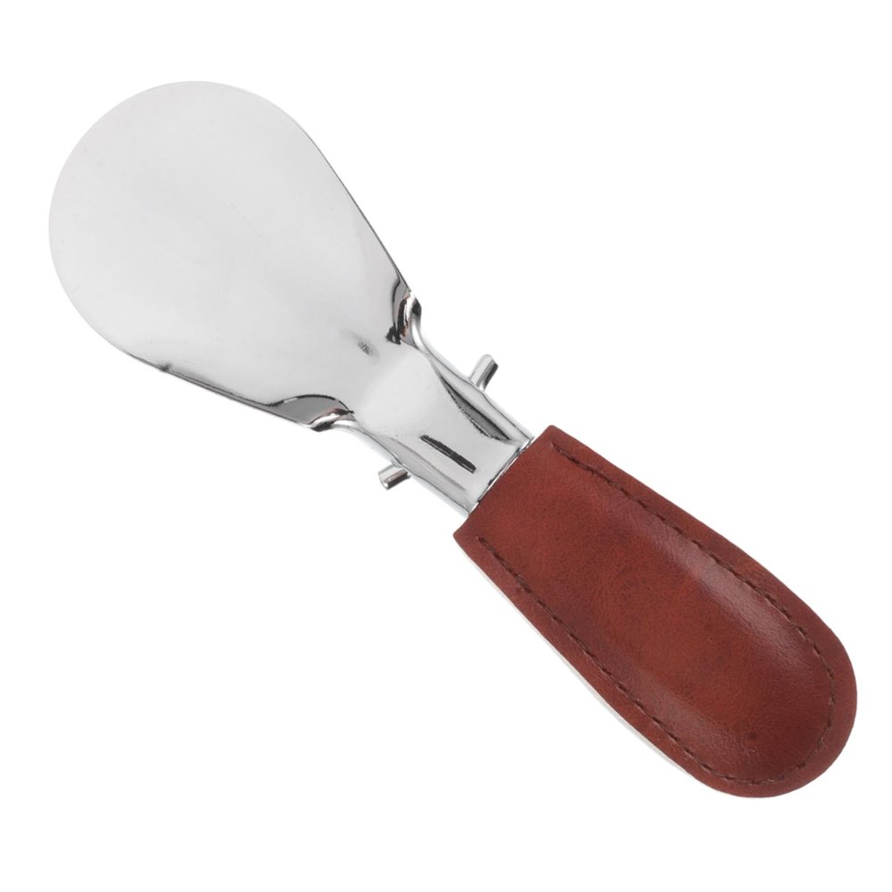 Foldable Metal Shoe Horn Portable Stainless Steel Shoe Helper with PU Sleeve for Easy Shoe Assistance for Adults Travel Essential for Home Outdoors